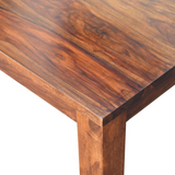 Artisan Furniture Solid Sheesham Wood Tula Dining Table – Chestnut Finish, Dark Brown