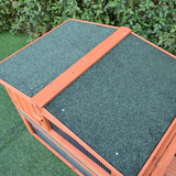 Wooden Rabbit Hutch with Detachable Run, Ramp, Asphalt Roof & Slide-Out Tray – Outdoor Small Animal Cage, Natural