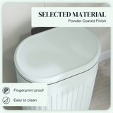 HOMCOM 30L Metal Pedal Bin with Soft-Close Lid and Removable Inner Bucket – Kitchen Waste Bin, Light Green