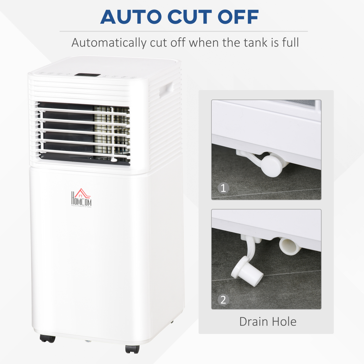 HOMCOM 9000 BTU Portable Air Conditioner with 4 Modes, LED Display & 24-Hour Timer – Home Office Cooling