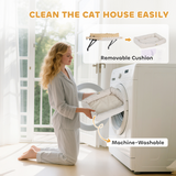 PawHut Cat Radiator Bed with Adjustable Bracket, Hanging Hammock & Cushion – Pine Wood Window Perch, Cream