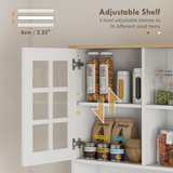 HOMCOM 183cm Sideboard with Grid Glass Doors & Internal Shelves – Kitchen & Dining Room Storage