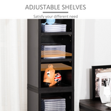 HOMCOM Set of 2 Adjustable CD & Media Tower Display Racks – Slim DVD and Games Storage, Black