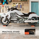 HOMCOM Motorcycle Wheel Roller Stand with Ramp – Aluminium Tyre Cleaning & Chain Lubrication Stand, 227kg Capacity