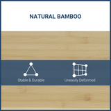 HOMCOM Bamboo Monitor Riser with Drawer – Desktop Organiser Stand for Laptop and PC, Natural