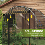 Outsunny Fruit Cage Plant Protection Tent with Zipped Door and Tear-Resistant Mesh, 1.2 x 1.2 x 1.9m, Black