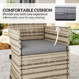 Outsunny 5-Piece Rattan Dining Set for 4 with Cushioned High-Back Chairs & Two-Tier Table – Patio, Grey