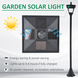 Solar Garden Post Lamp – Dimmable LED Bollard, 1.2m, Black