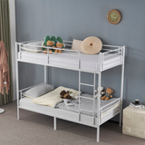 Twin Over Twin Metal Bunk Bed with Ladder, Full-Length Guard Rail & Under-Bed Storage – White