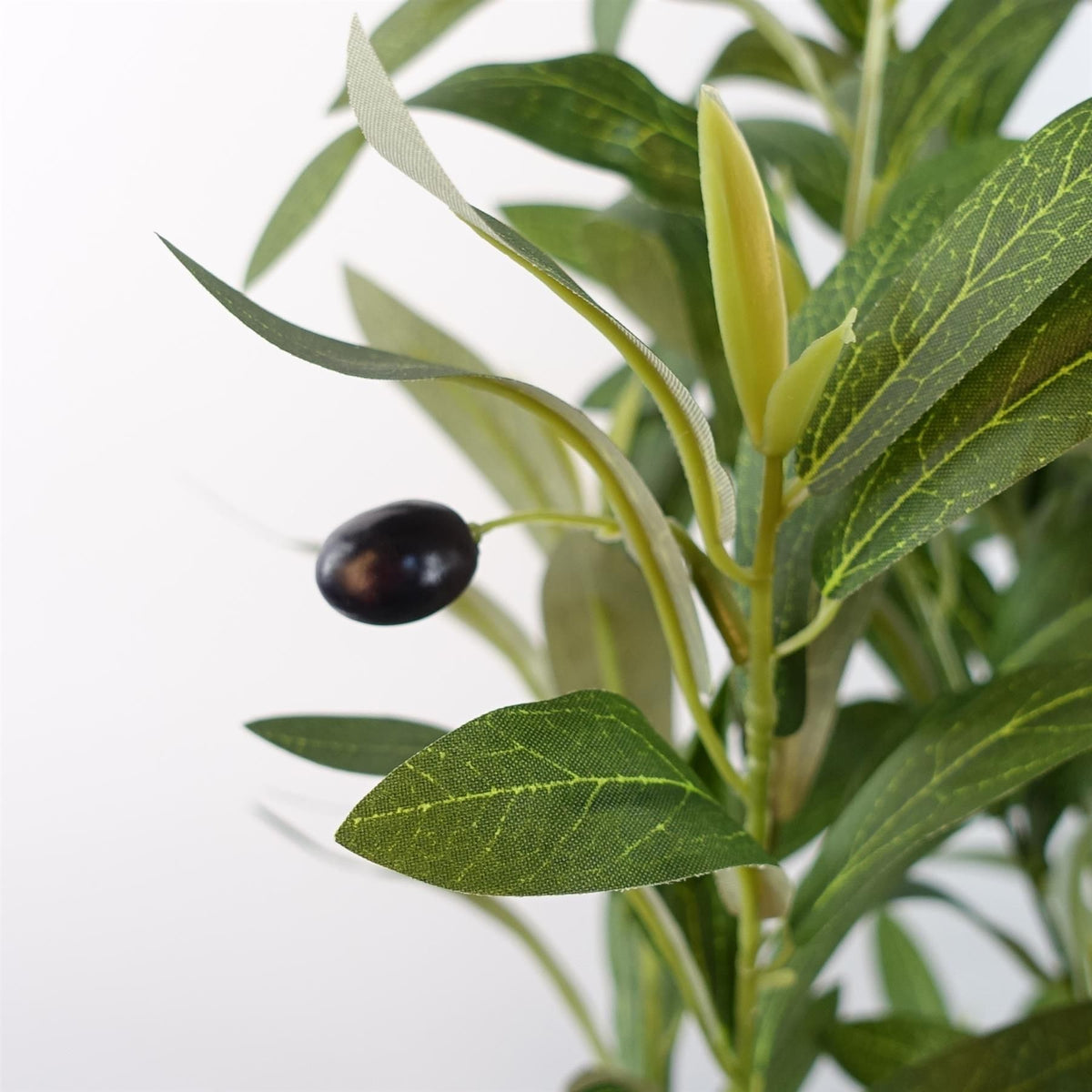 Leaf 120cm Artificial Olive Tree with Natural Wooden Trunk – Realistic Silk Foliage, Weighted Pot