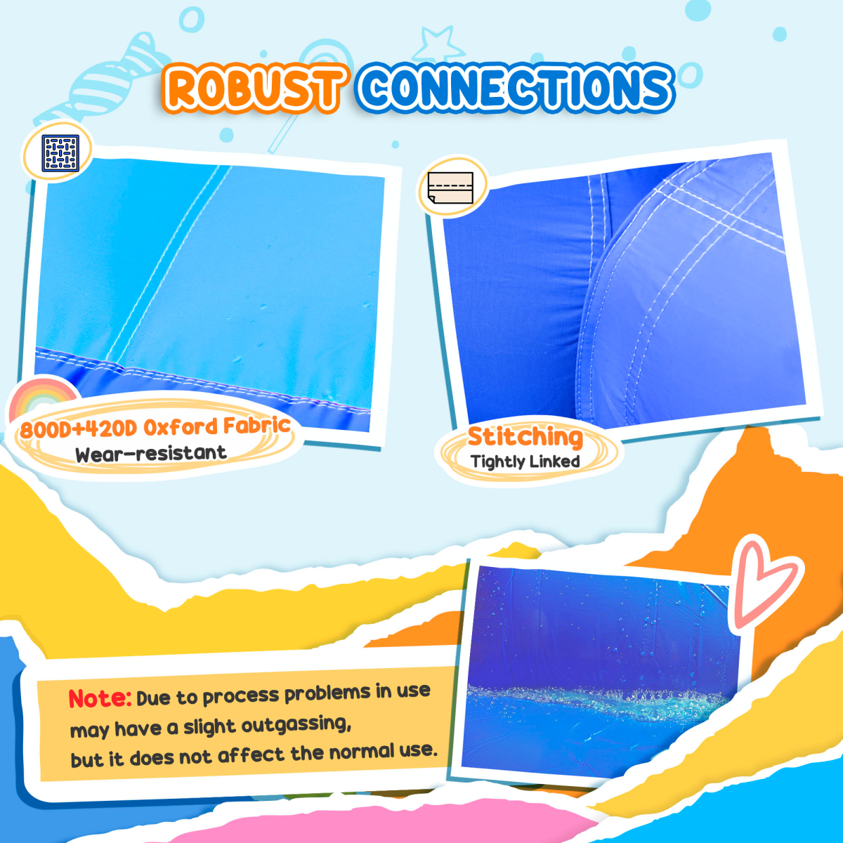 Kids Bouncy Castle with Double Slides, Splash Pool & Two Trampolines – Garden Inflatable with 450W Blower