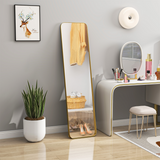 Full Length Mirror 160 x 40cm with Curved Corners – Gold Tone Metal Frame, Leaning or Wall Standing