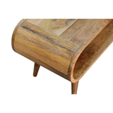 Artisan Amaya Nordic Style Solid Wood Coffee Table with Lower Shelf – Scandinavian Living Room Furniture, Beige