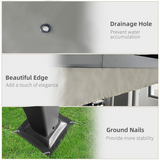 Outsunny 4x3m Aluminium Pergola Gazebo with Retractable Canopy & Ground Stakes – Garden Patio Shade, Cream White