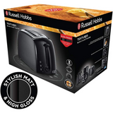 Russell Hobbs Textures 2-Slice Toaster 850W with Wide Slots & Variable Browning – Black, 21641