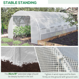 Outsunny 6 x 3 x 2m Walk-In Polytunnel Greenhouse with Galvanised Steel Frame and Roll-Up Windows