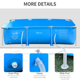 Outsunny Steel Frame Swimming Pool with Filter Pump, 315 x 225 x 75cm – Garden Family Pool, Blue