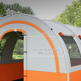 Outsunny 5-6 Man Family Camping Tent with Living & Sleeping Areas – 3000mm Waterproof, Cream/Orange