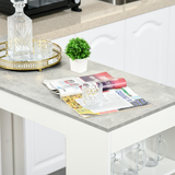HOMCOM Bar Table with 4-Tier Side Shelves – Compact Kitchen Dining Table, Grey