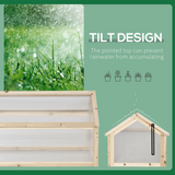Outsunny Wooden Cold Frame Greenhouse with Polycarbonate Panels and Opening Top – Mini Grow House, Natural