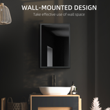 Stainless Steel Bathroom Mirror Cabinet with 3-Tier Shelves – Wall Storage for Toiletries, Jet Black