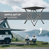Outsunny Folding Camping Table with Carry Bag & Metal Frame – Portable Outdoor Picnic Table, Black