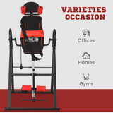 HOMCOM Adjustable Gravity Inversion Table with Safety Belt, Padded Board & Foldable Steel Frame