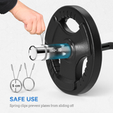 SPORTNOW 120cm EZ Curl Bar with Spring Clips for 5cm Weight Plates, 8kg – Home Gym Barbell Bar, 100kg Capacity