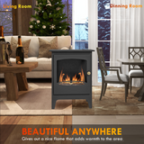 HOMCOM Freestanding Bioethanol Fireplace Stove with 1.2L Tank – No Chimney Needed, Smoke-Free Flames