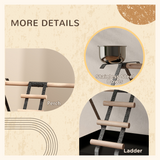 Pawhut Portable Bird Stand with Wooden Perch, Ladder & 2 Stainless Steel Bowls – Steel Base