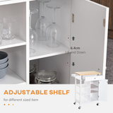 HOMCOM Kitchen Storage Trolley on Wheels with Drawer, Cabinet & Shelves – Kitchen Storage Cart, White
