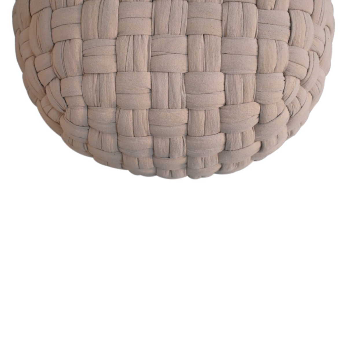 Artisan Furniture Woven Tube Pouffe in Cotton – Multi-Purpose Footstool, Side Table or Extra Seat, Cream