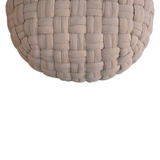 Artisan Furniture Woven Tube Pouffe in Cotton – Multi-Purpose Footstool, Side Table or Extra Seat, Cream