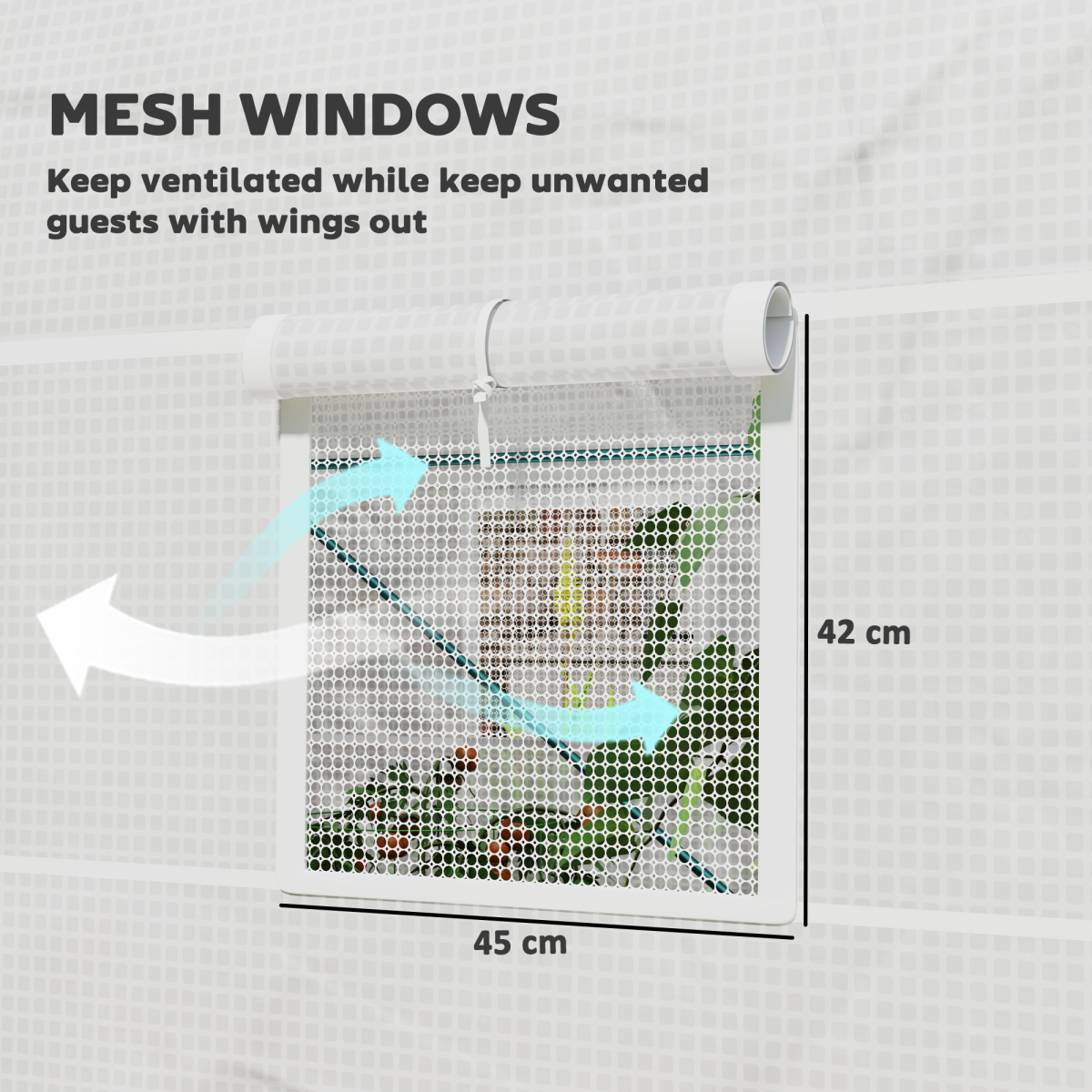 Outsunny 2 x 2.5m Polytunnel Greenhouse with Roll-Up Door and Mesh Windows, Steel Frame, PE Cover, White