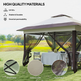 Outsunny Folding Canopy Tent with 3-Level Adjustable Height, Mesh Side Walls & Roller Bag – Portable Shelter
