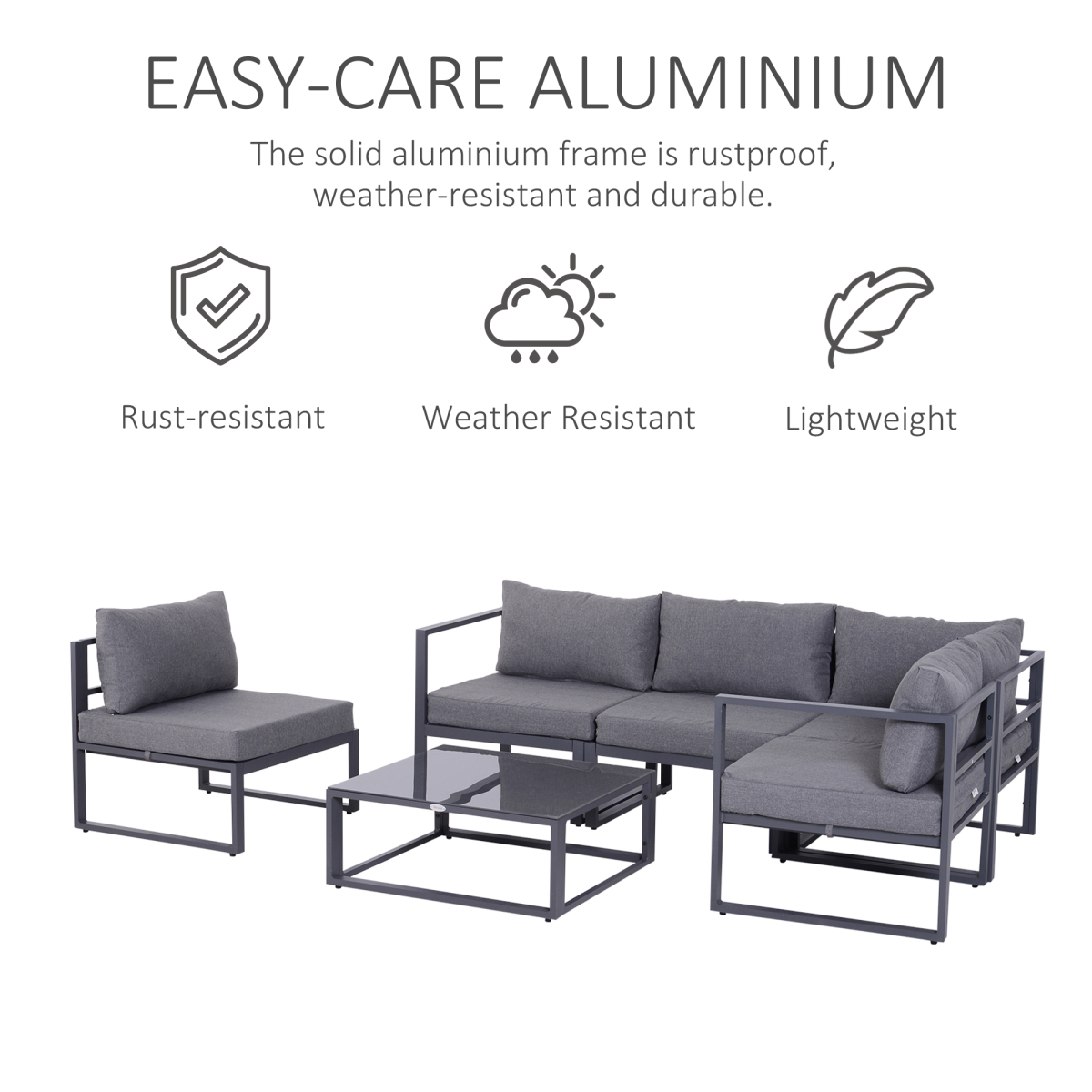 Outsunny sectional sofa set styled on a patio