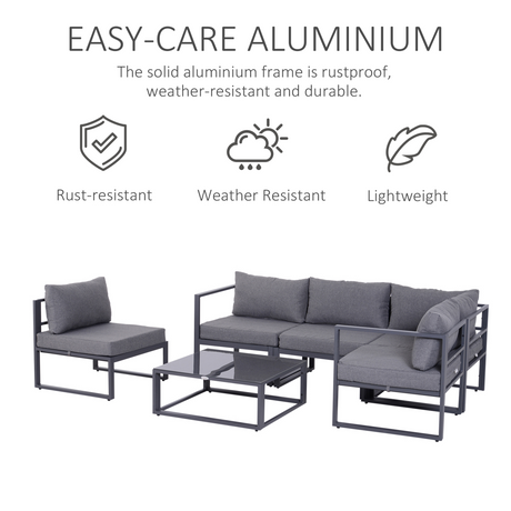 Outsunny sectional sofa set styled on a patio