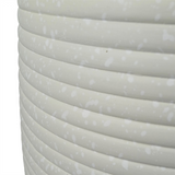 Leaf Mikos Large Ridged Composite Planter, 41cm x 30cm – Stylish Plant Pot, Stone Colour