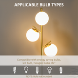 Modern 3-Light Tree Floor Lamp with Opaque Globe Shades & Foot Switch – Gold Metal Standing Lamp, 169cm