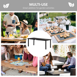 Outsunny Outdoor Dining Table for 8 with Water-Resistant Wood-Effect Top & Aluminium Frame – Patio, Black