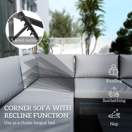 Outsunny corner seat shown in a reclined position