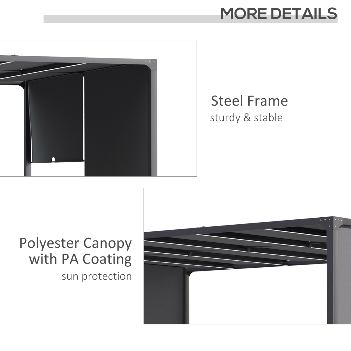 Outsunny 3x4m Garden Pergola with Retractable Roof & Solar LED Lights – Metal Gazebo, Grey