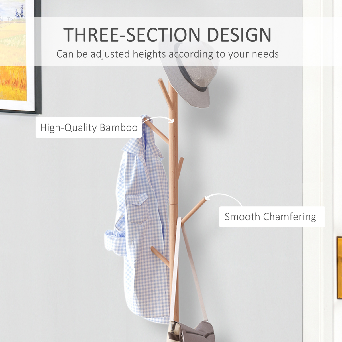 HOMCOM Hallway Coat Rack Stand with Storage Bench & Shoe Cubby – Entryway Organiser