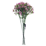 Leaf 55cm Artificial Gypsophila Stem with Plastic Leaves and Wired Stem – Pink
