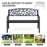 Outsunny 2-Seater Steel Glider Bench with Breathable Mesh Seat – Garden & Patio Seating, 126 x 60 x 85 cm, Black
