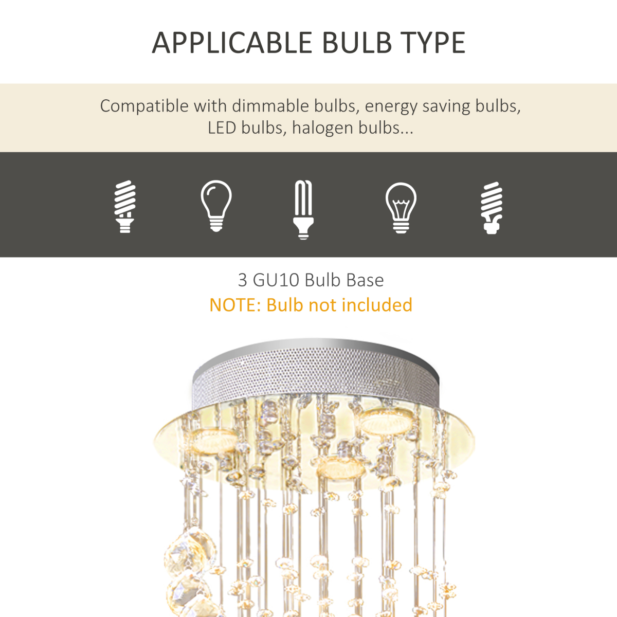 HOMCOM Crystal Chandelier with 160 Octagon Crystals – Polished Chrome Ceiling Light for Living Room and Hall