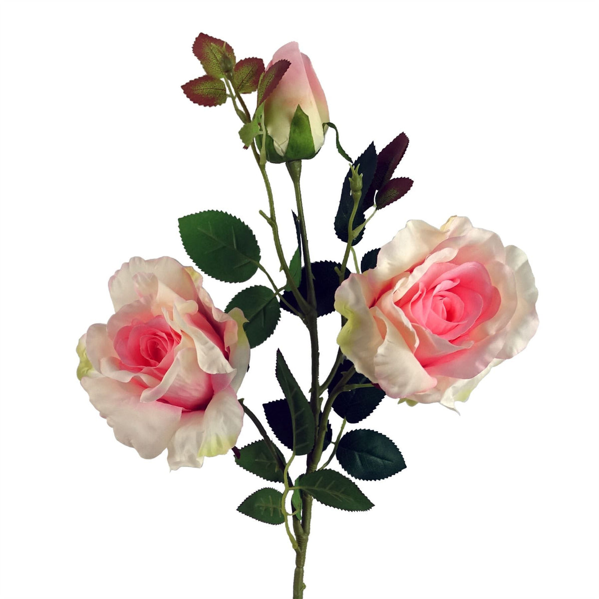 Pack of 6 x 80cm Artificial Pink Rose Stem – 18 flowers