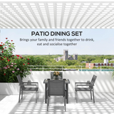Outsunny 5-Piece Garden Dining Set with Tempered Glass Table and 4 Mesh Chairs – Patio Furniture, Grey