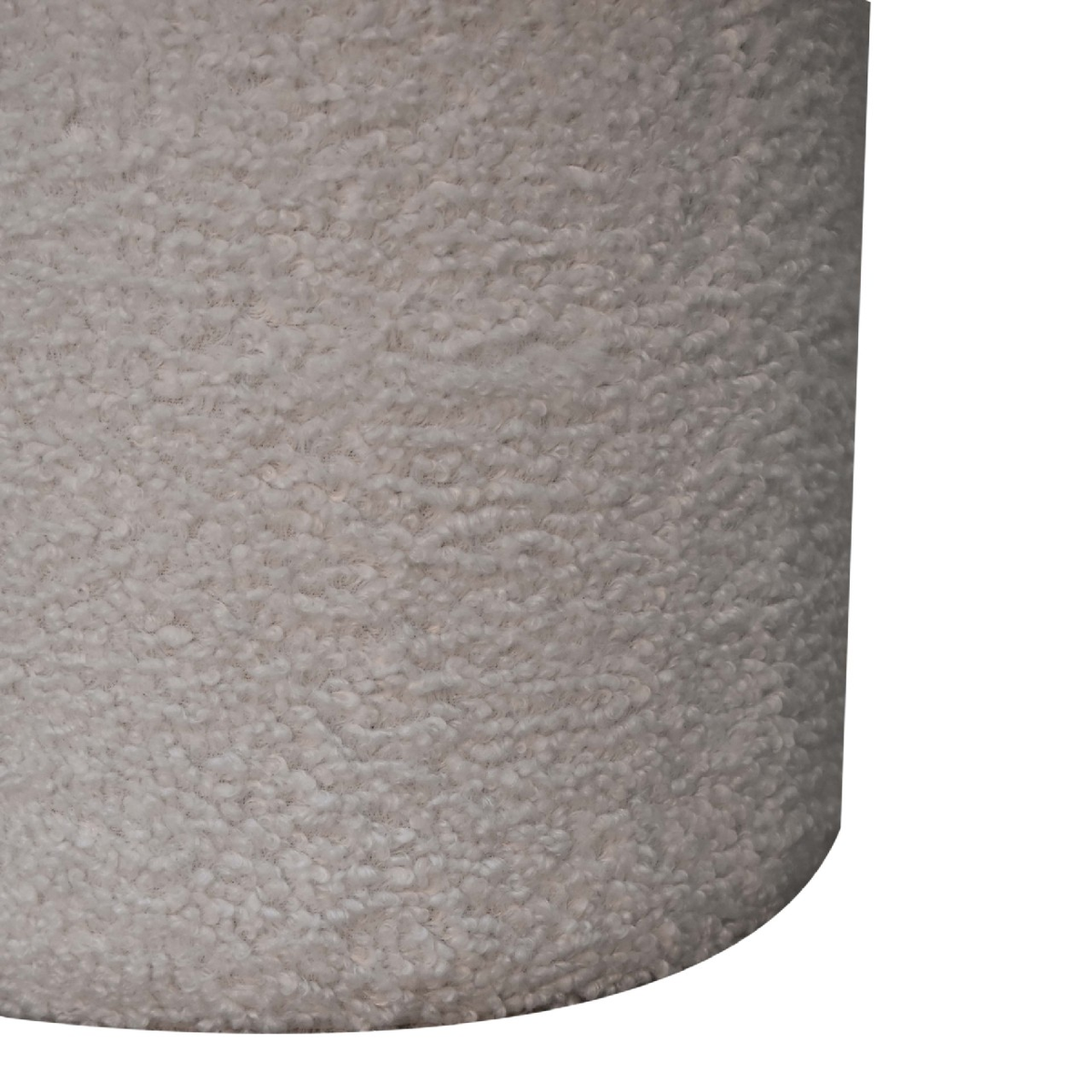 Artisan Furniture Mushroom Footstool in Solid Wood with White Boucle Upholstery – Contemporary Seat, White