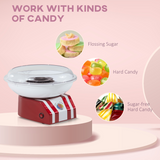 HOMCOM 450W Stainless Steel Candy Floss Machine with On/Off Switch – Party Fun at Home, Red/White